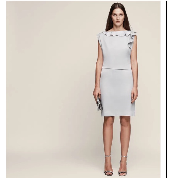 Reiss Tyra Ruffle-Detail Dress sz 10 - Picture 8 of 15